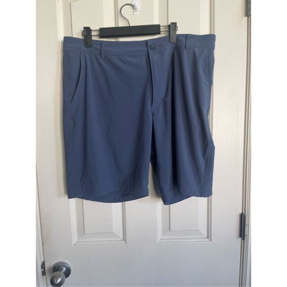 Columbia Mens Blue Zip Fly Flat Front Regular Fit Chino Short Size 38/10 - Picture 5 of 9